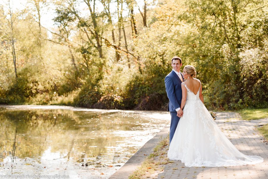 Bride and Groom at Twin Lakes Park in Greensburg, Pennsylvania