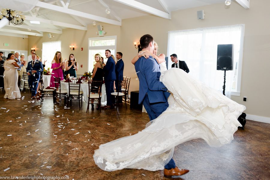 Bride and Groom Enter Reception at the Event Center at the Waterworks in Geensburg, Pennsylvania