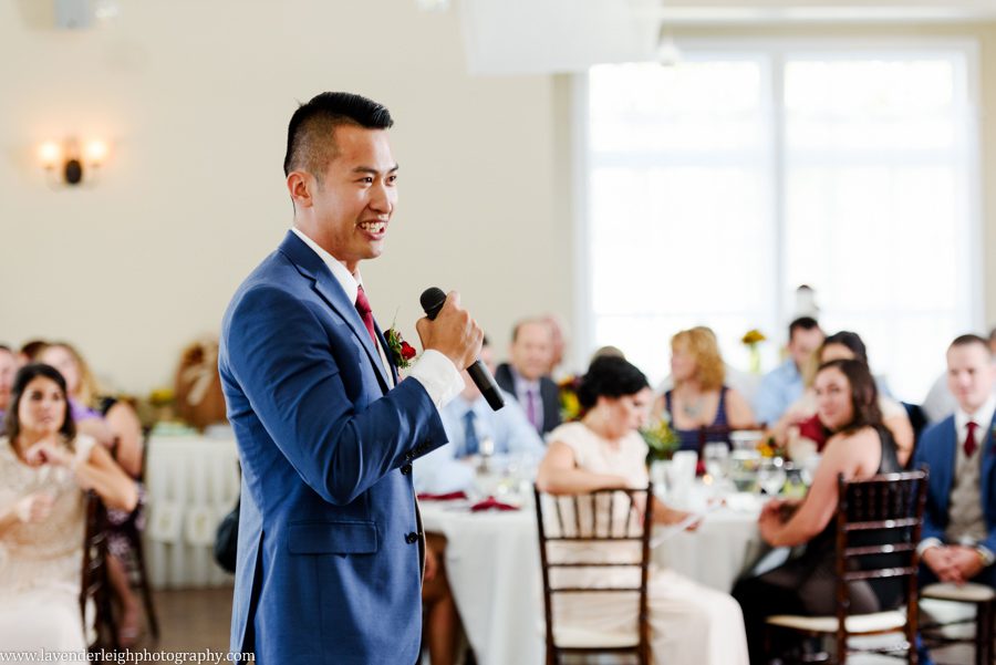 Best Man's Toast to Groom at the Event Center at the Waterworks in Greensburg, Pennsylvania