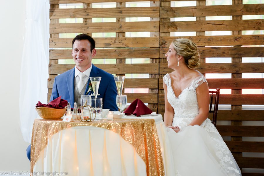 Bride and Groom's Reaction to Toasts at the Event Center at the Waterworks in Greensburg, Pennsylvania
