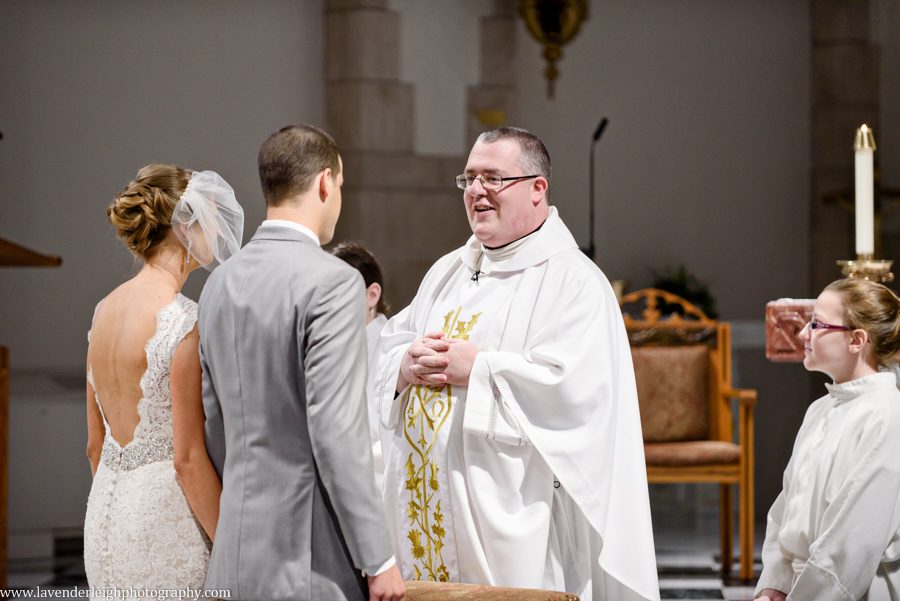Priest Gives a Blessing to the Bride and Groom at the Immaculate Conception Parish in Washington, Pennsylvania