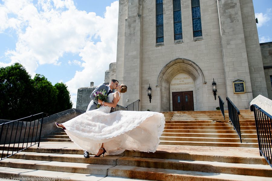 Portrait of a Bride and Groom at the Immaculate Conception Parish in Washington, Pennsylvania