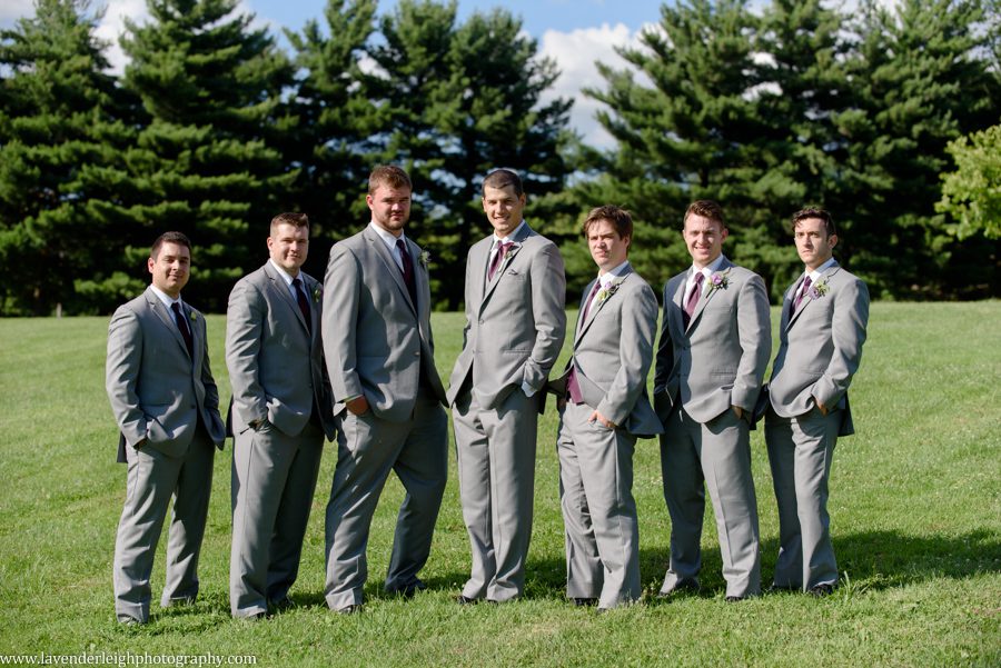 Groom with Groomsmen at Schenley Park in Pittsburgh, Pennsylvania