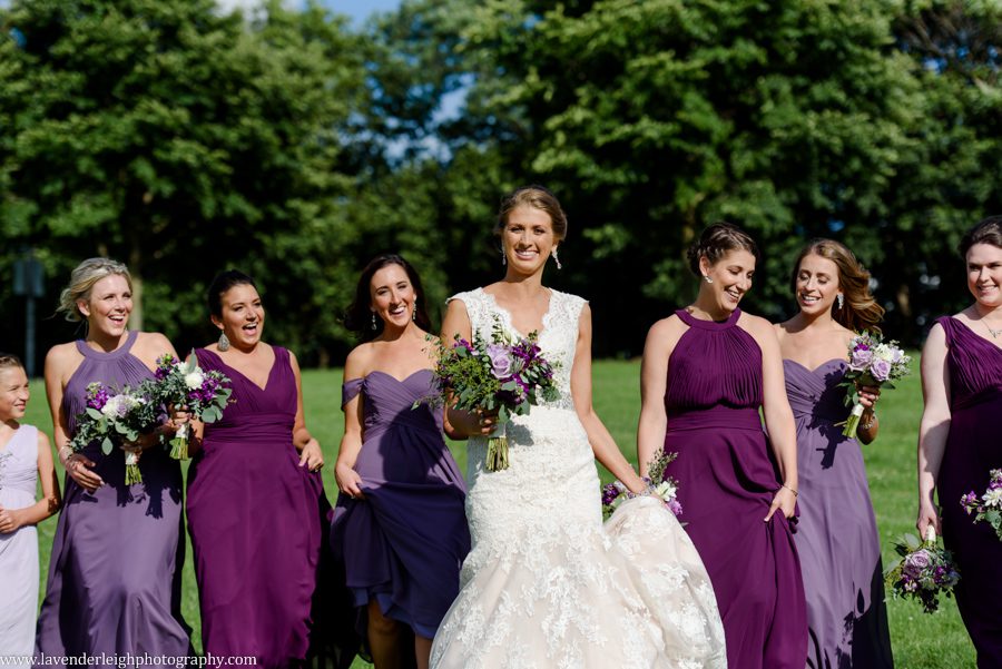 Bride and Bridesmaids at Schenley Park