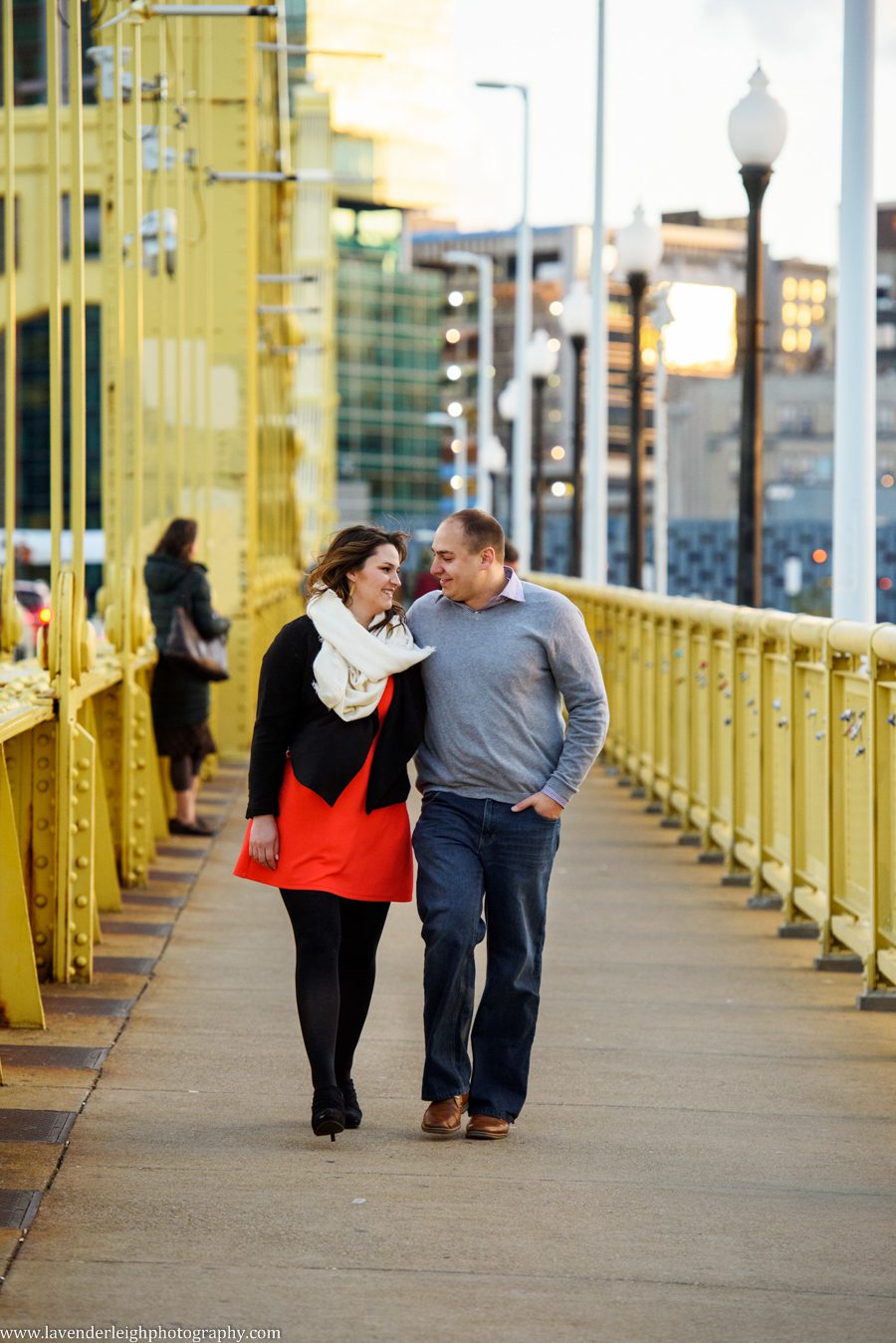 Pittsburgh, City, Engagement Session, Fall, Autumn, Engagement Photos, Downtown, Bridges, Sunset, Skyscraper, Three Rivers, Wedding Photographer, Lavender Leigh Photography, Blog