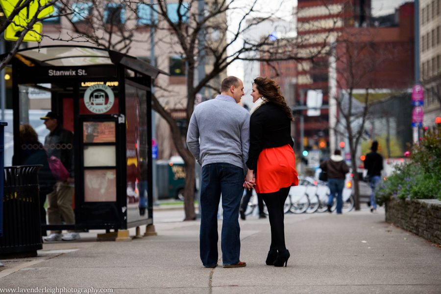 Pittsburgh, City, Engagement Session, Fall, Autumn, Engagement Photos, Downtown, Bridges, Sunset, Skyscraper, Three Rivers, Wedding Photographer, Lavender Leigh Photography, Blog