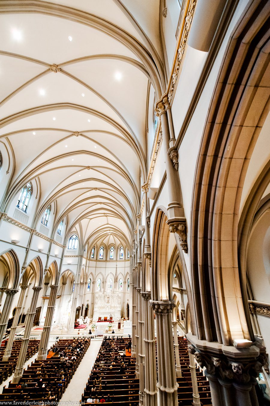 A wedding ceremony at St. Paul Cathedral in Pittsburgh, Pennsylvania