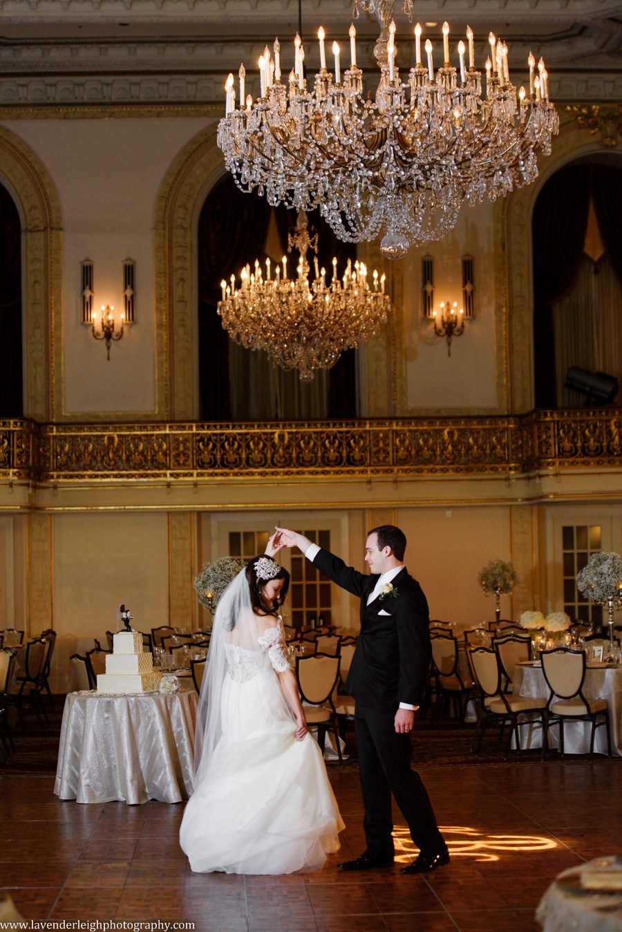 Bride and Groom at the Omni William Penn in Pittsburgh, Pennsylvania