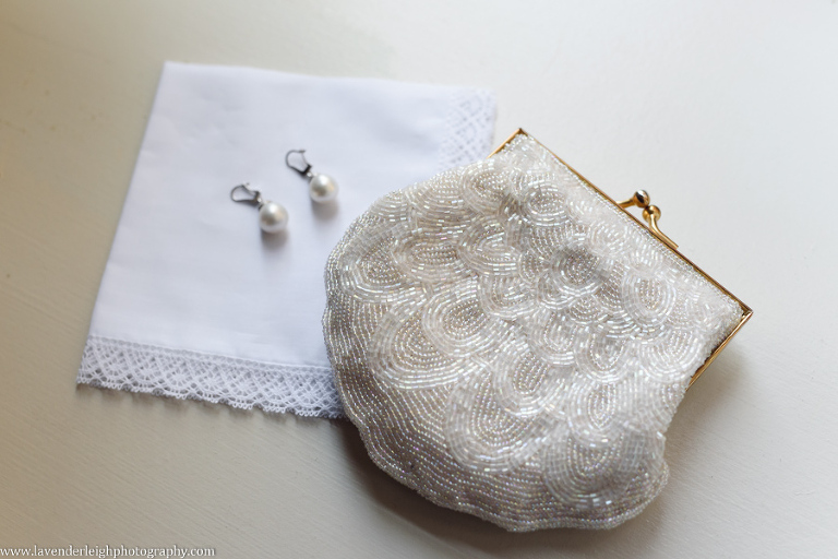 Grandmother's wedding purse passed down to the bride, Lavender Leigh Photography