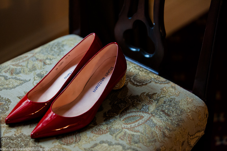 Stuart Weitzman Red Wedding Shoes, Omni William Penn Wedding, Lavender Leigh Photography