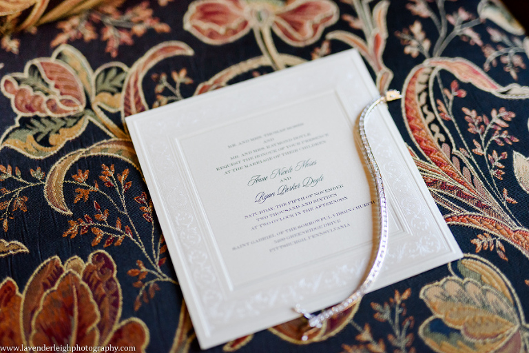 Classic White Wedding Invitation, lavender leigh photography, pittsburgh photographer, pennsylvania