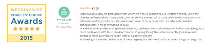 Reviews| Pittsburgh Wedding Photographers | Lavender Leigh Photography | Blog