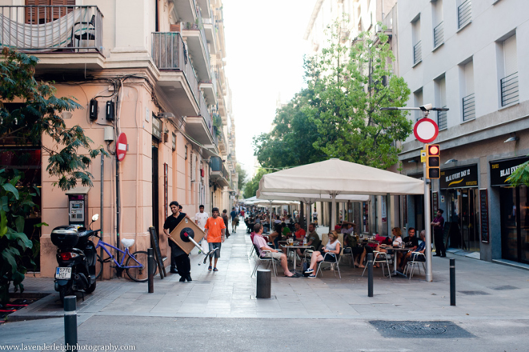 A view of the best place to eat tapas in Barcelona- Carrer Blai.
