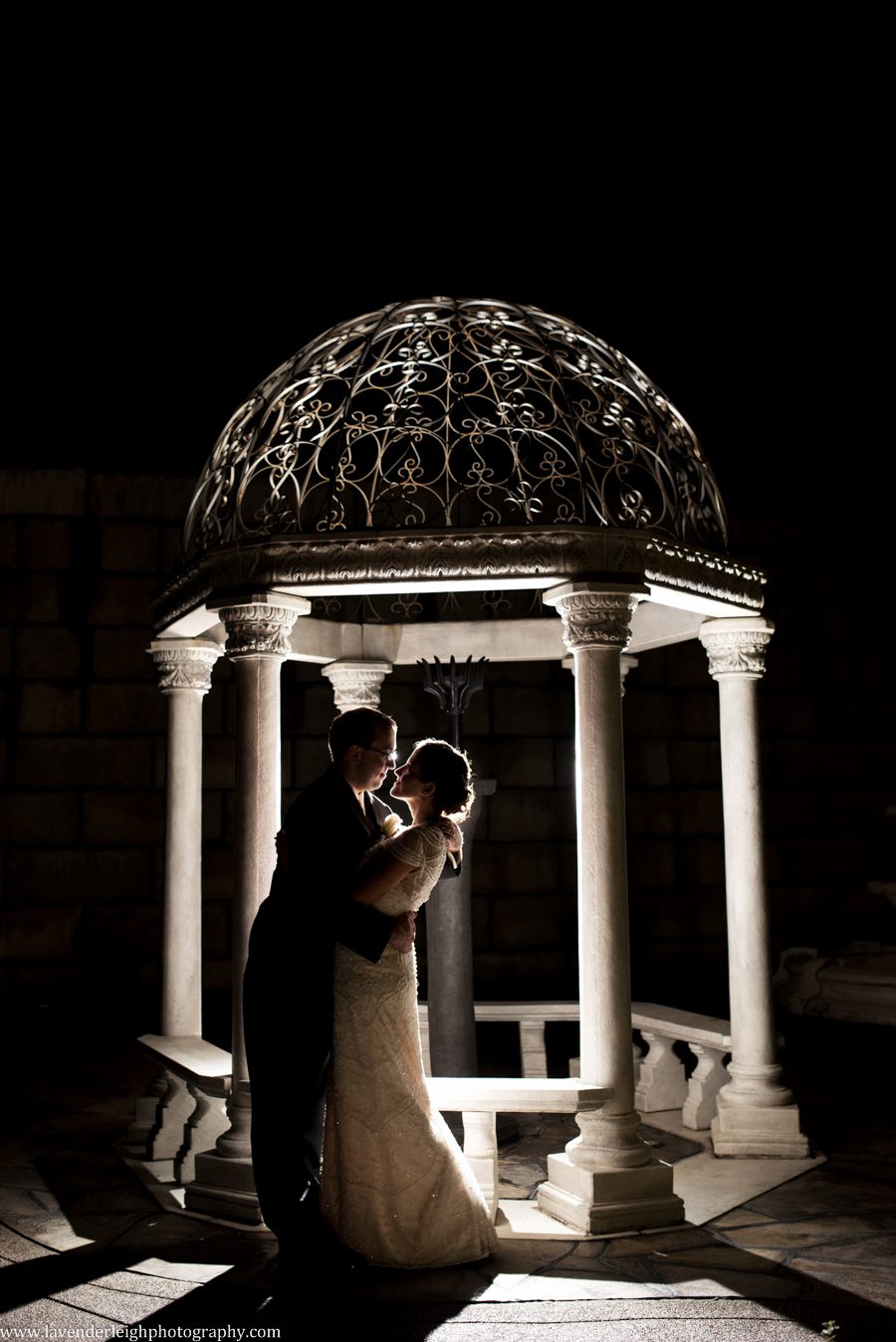 Night Shot of Bride and Groom | Lavender Leigh Photography