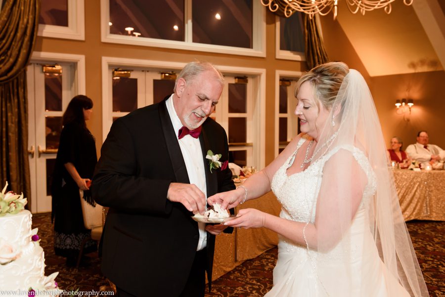 Bride and Groom Cut Cake, The Club at Nevillewood Wedding Photographer, Lavender Leigh Photography