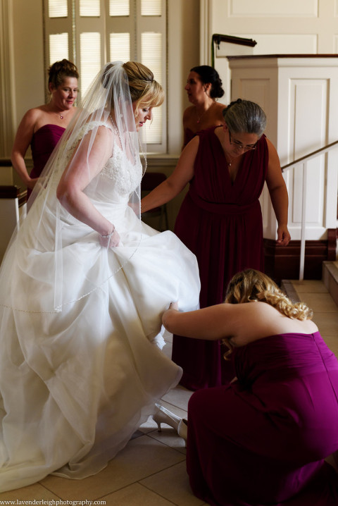 Bride Putting on Shoes, The Club at Nevillewood Wedding Photographer, Lavender Leigh Photography