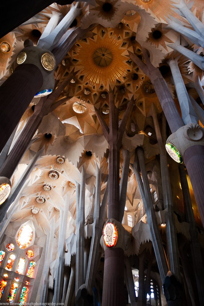 The pillars were formed to look like tree tops