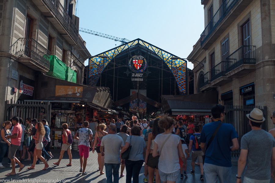 The entrance to Mercat de La Boqueria.