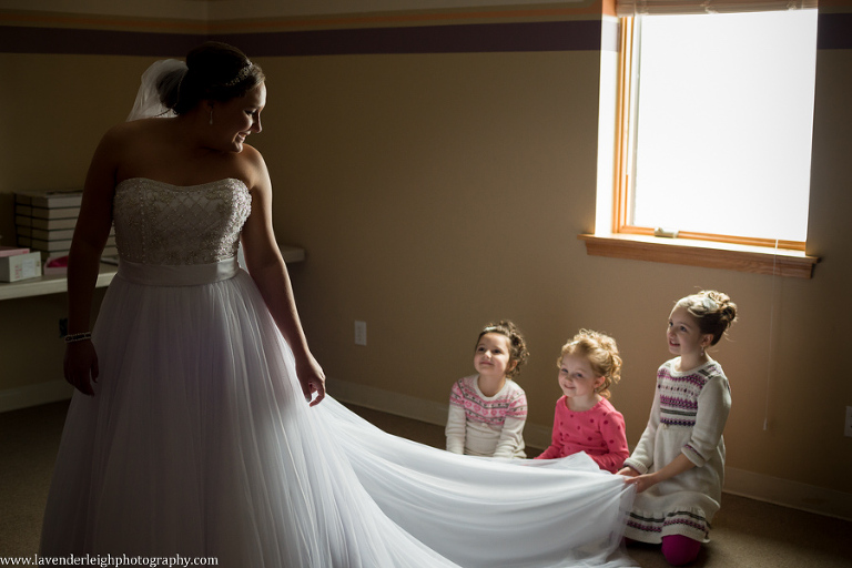 Bride and Flower Girls|Getting Ready | Crystal Ballroom| Harvest Community Church | Winter Wedding| Pittsburgh Wedding Photographer | Pittsburgh Wedding Photographers | Lavender Leigh Photography | Blog