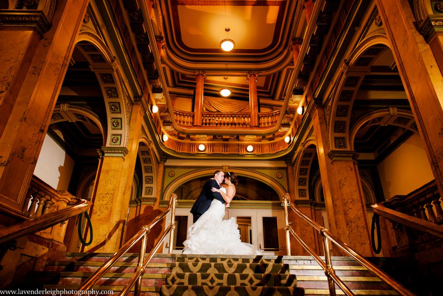 The bride and groom's end of the night shot at The Grand Concourse in Pittsburgh, Pennsylvania