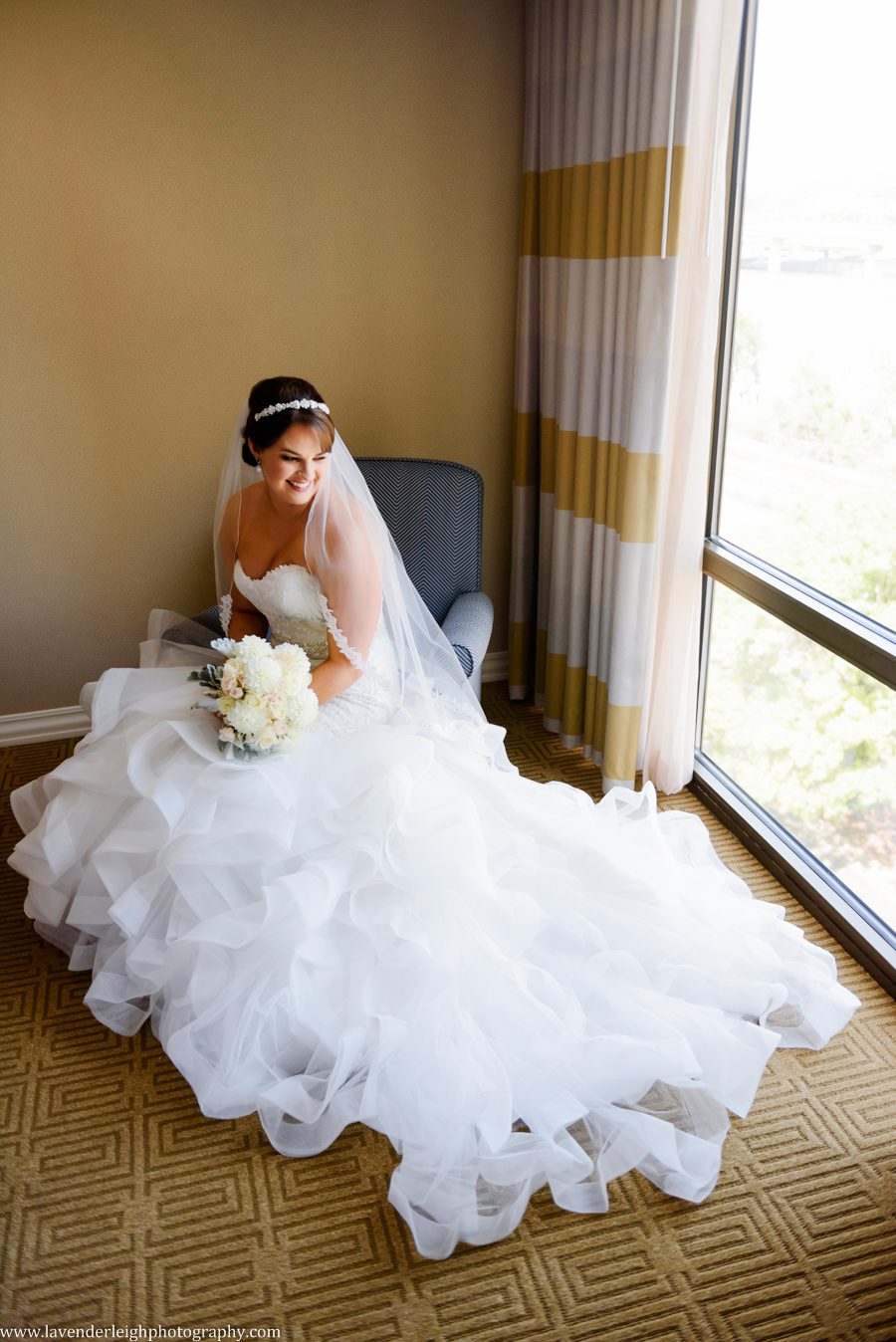 A picture of the bride at the Sheraton Station Square in Pittsburgh, Pennslyvania