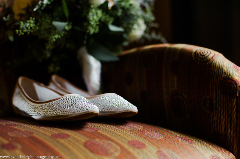 Elegant and glittery wedding shoes