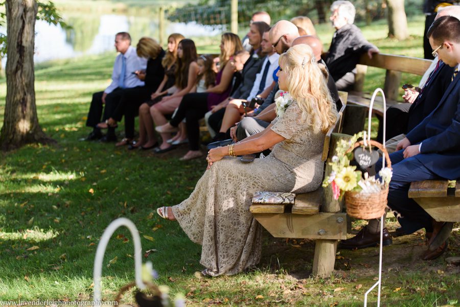 The guest of the wedding watching the ceremony at Greendance, the Winery at Sandhill in Mt. Pleasant, Pennsylvania