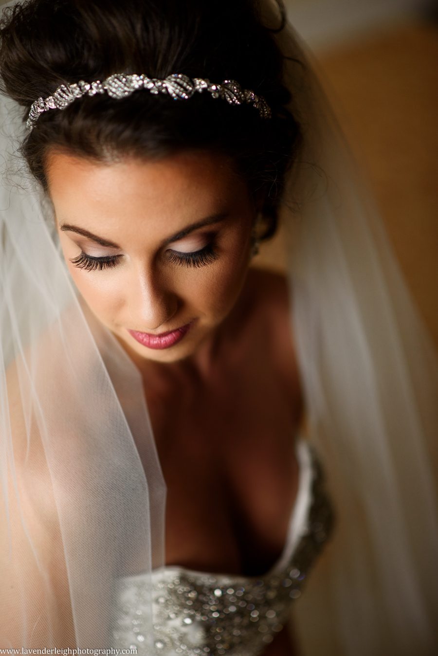 bride's portrait, close up, tiara,