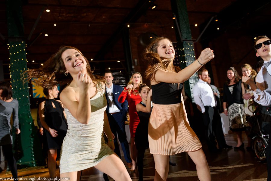 Guests dancing at a Heinz History Center wedding reception