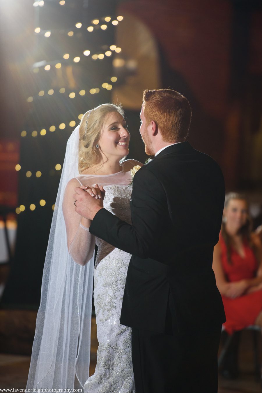 A bride and groom enjoying their first dance at the Heinz History Center