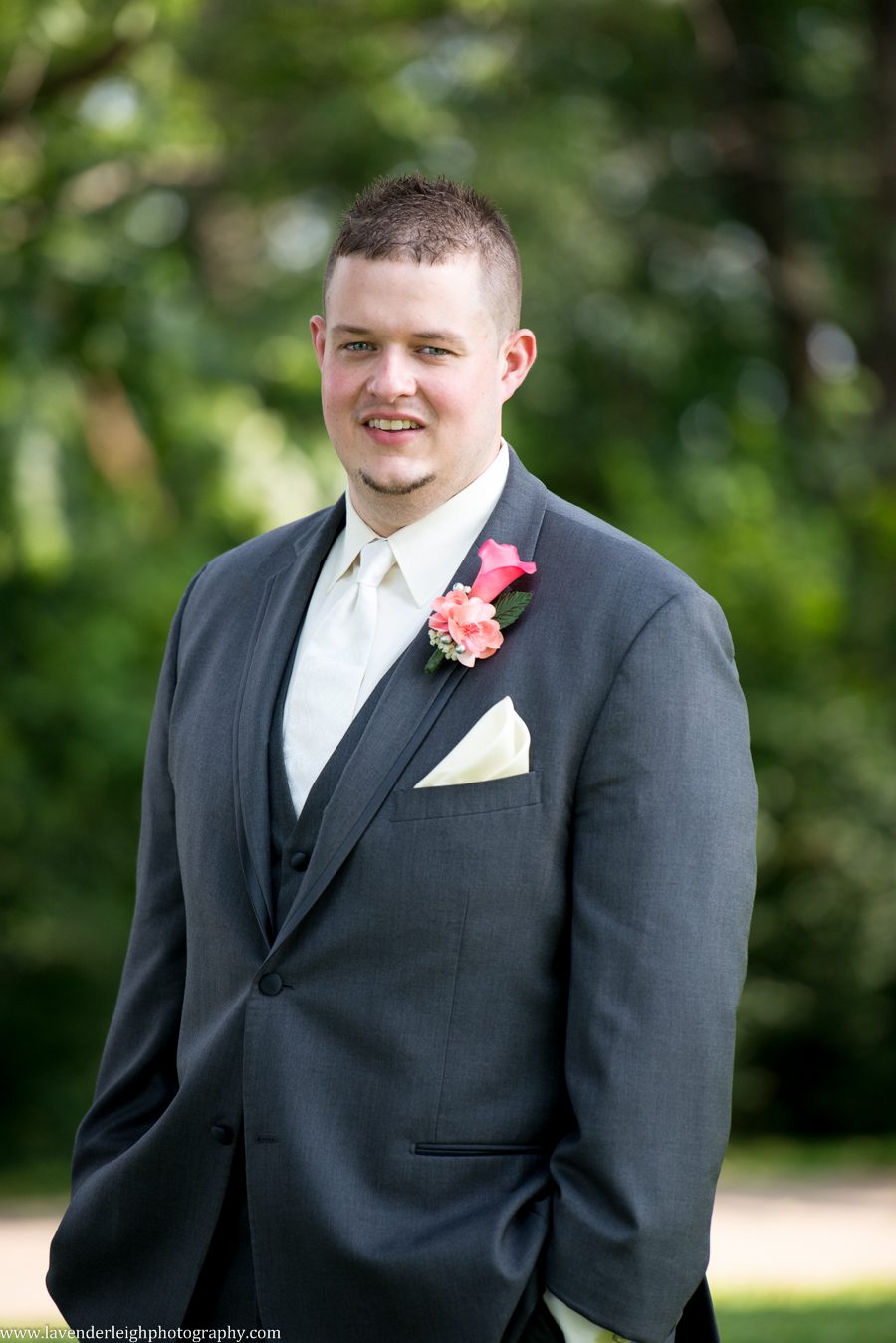 Groom's Portrait | West End Overlook | Pink Boutonniere | Holy Innocents Church | Holy Cross Wedding | Pittsburgh Wedding Photographer | Pittsburgh Engagement Photographer | Lavender Leigh Photography