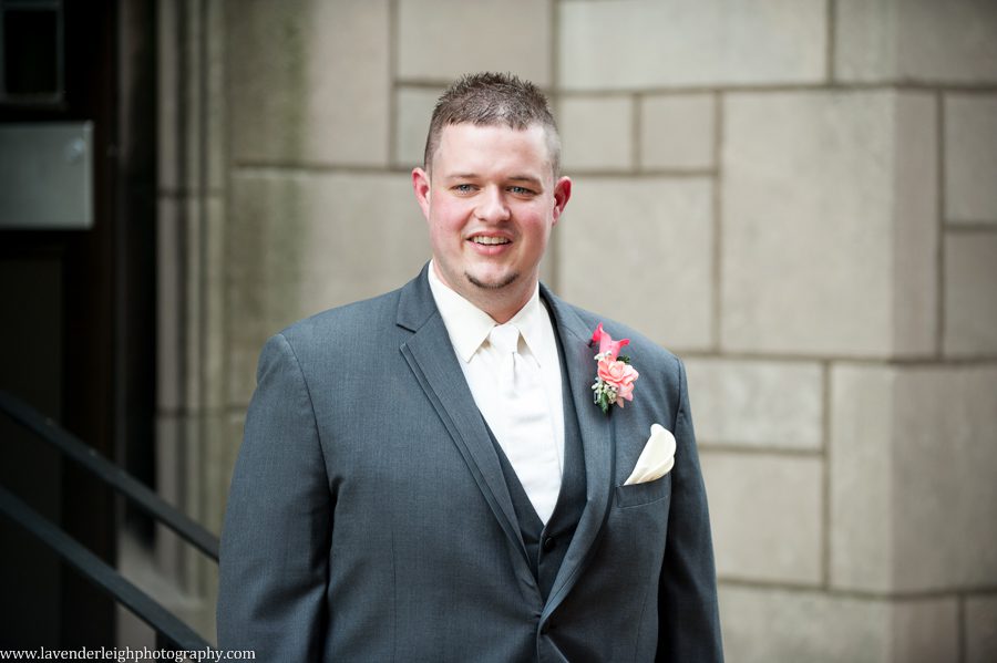 Groom's Portrait | Pink Boutonniere | Holy Innocents Church | Holy Cross Wedding | Pittsburgh Wedding Photographer | Pittsburgh Engagement Photographer | Lavender Leigh Photography
