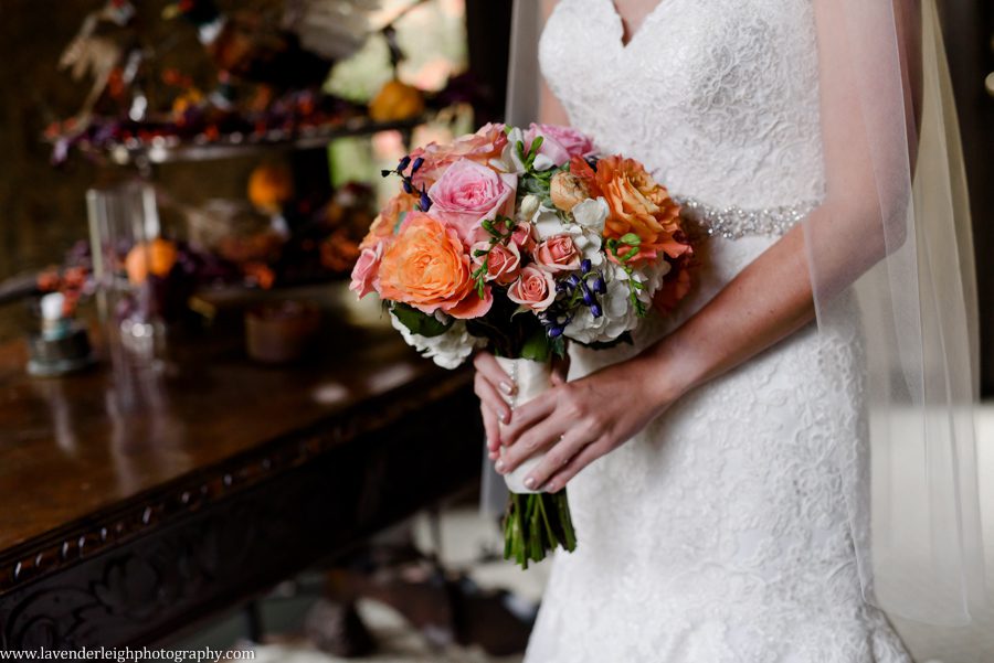 Bride's Wedding Bouquet, The Hyeholde Restaurant, castle, Pittsburgh Pennsylvania wedding and engagement photographer