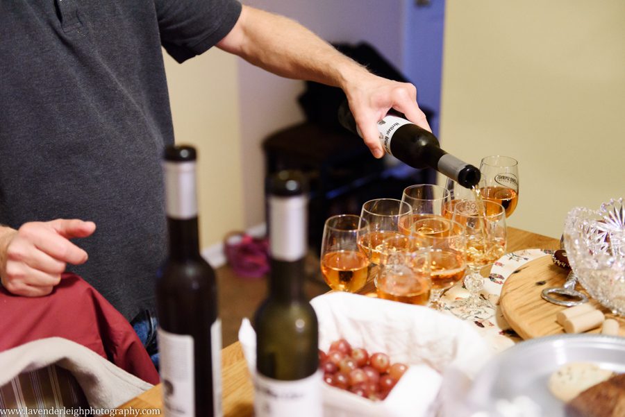 father of bride pouring wine to toast, the Hyeholde restaurant, castle, Pittsburgh Pennsylvania wedding and engagement photographer