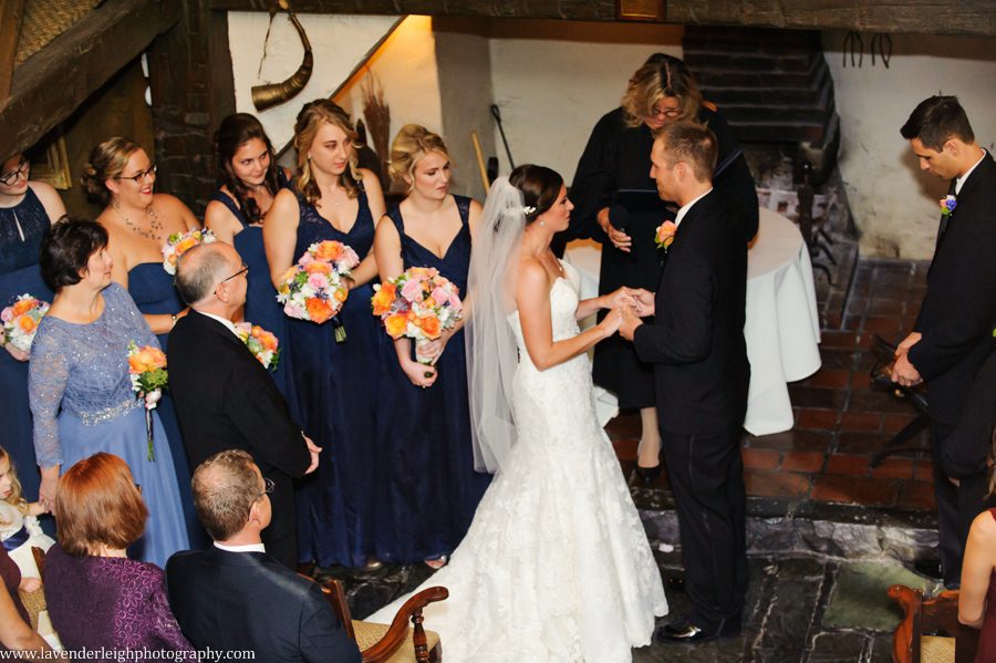 Wedding Ring Exchange, the Hyeholde restaurant, castle, Pittsburgh Pennsylvania wedding and engagement photographer