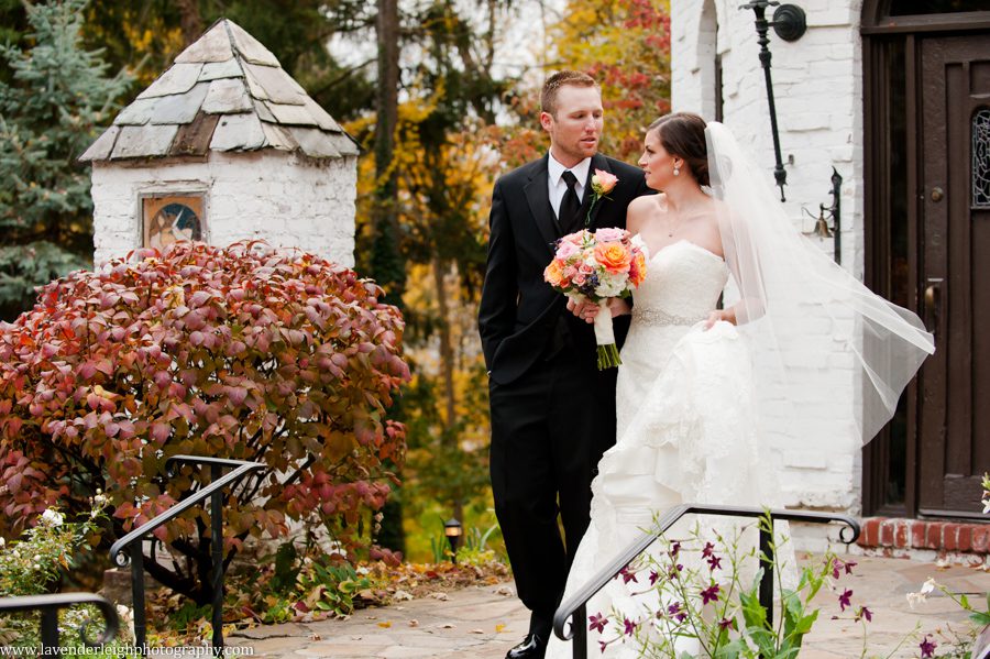 Bride and Groom at The Hyeholde, castle, Pittsburgh Pennsylvania wedding and engagement photographer