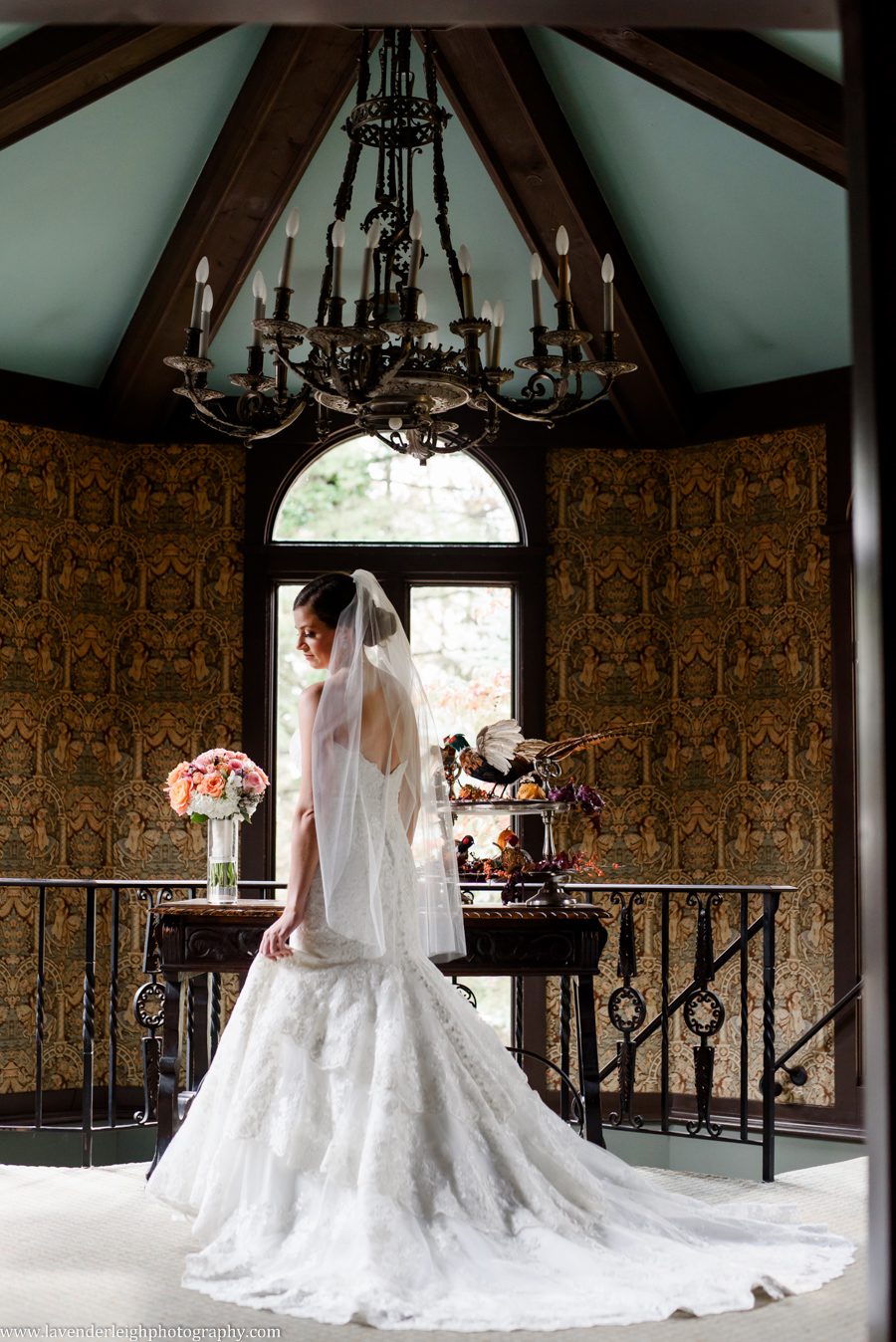Bride in The Hyeholde, castle, Pittsburgh Pennsylvania wedding and engagement photographer