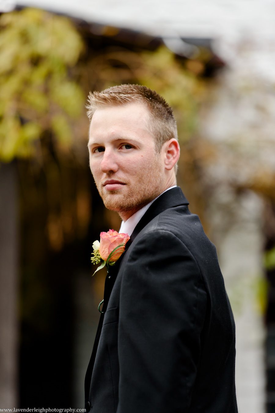 Groom at The Hyeholde, castle, Pittsburgh Pennsylvania wedding and engagement photographer