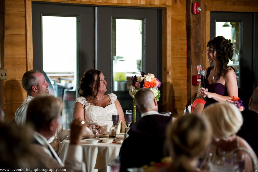 Bride and Groom | Maid of Honor Toast | Reception |Barn | Lace Wedding Dress | Maggie Sottero | Ivory | Wildfower Bouquets | Lingrow Farms | Barn Wedding | Farmhouse Getting Ready Pictures | Pittsburgh Wedding Photographer | Pittsburgh Wedding Photographers | Lavender Leigh Photography | Blog