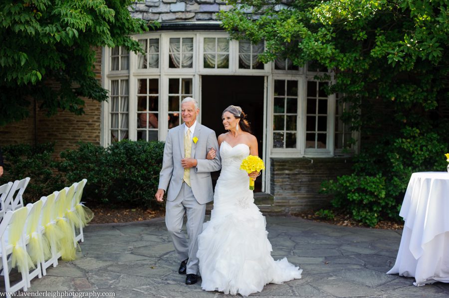 Bride and Father | Wedding Ceremony | Processional| Longue Vue Country Club Wedding | Pittsburgh Wedding Photographer | Pittsburgh Wedding Photographers | Lavender Leigh Photography | Blog