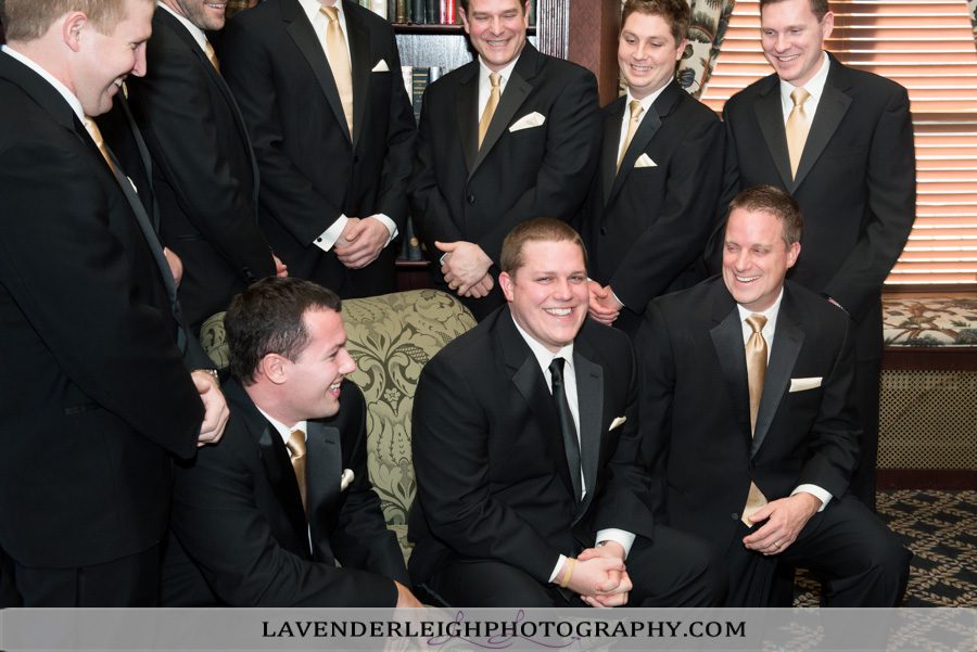 Groom and Groomsmen| Pittsburgh Athletic Association| Lavender Leigh Photography