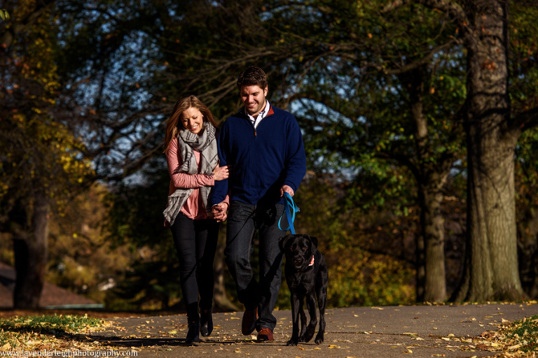 Pittsburgh, Mellon Park, Engagement Session, Fall, Autumn, Engagement Photos, Dog, Sunset, Wedding Photographer, Lavender Leigh Photography, Blog