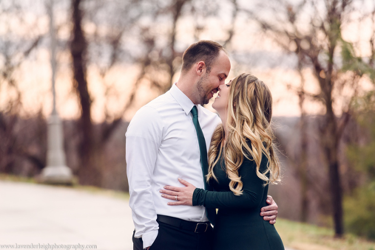 <alt>an engaged couple at the West End Overlook in Pittsburgh, Pennsylvania</alt>