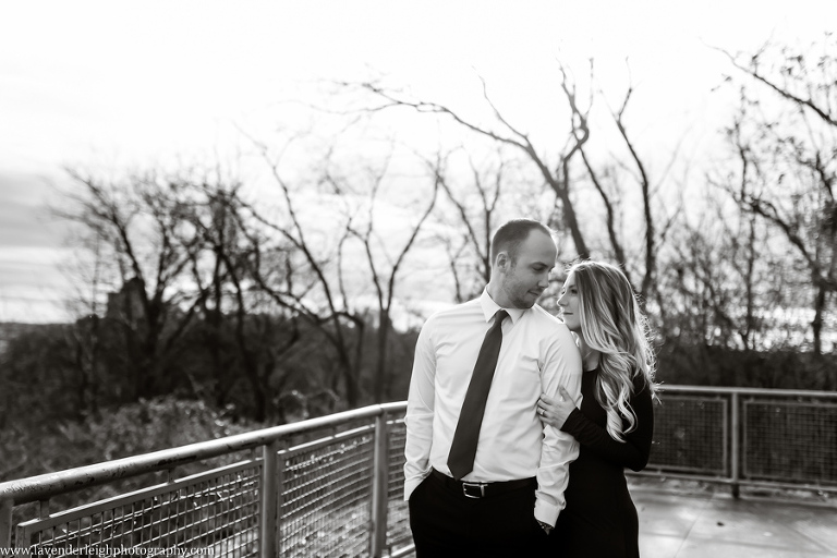 <alt>an engaged couple at the West End Overlook in Pittsburgh, Pennsylvania</alt>