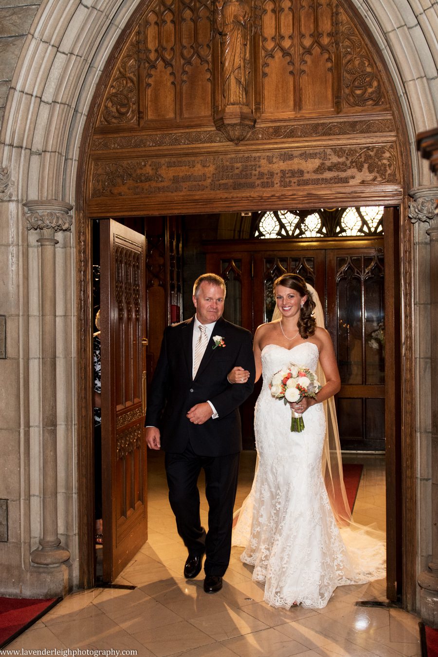 Bride and Father | Processional | First Presbyterian Church | Oakmont Country Club Wedding | Getting Ready Pictures |  Pittsburgh Wedding Photographer | Pittsburgh Wedding Photographers | Lavender Leigh Photography | Blog
