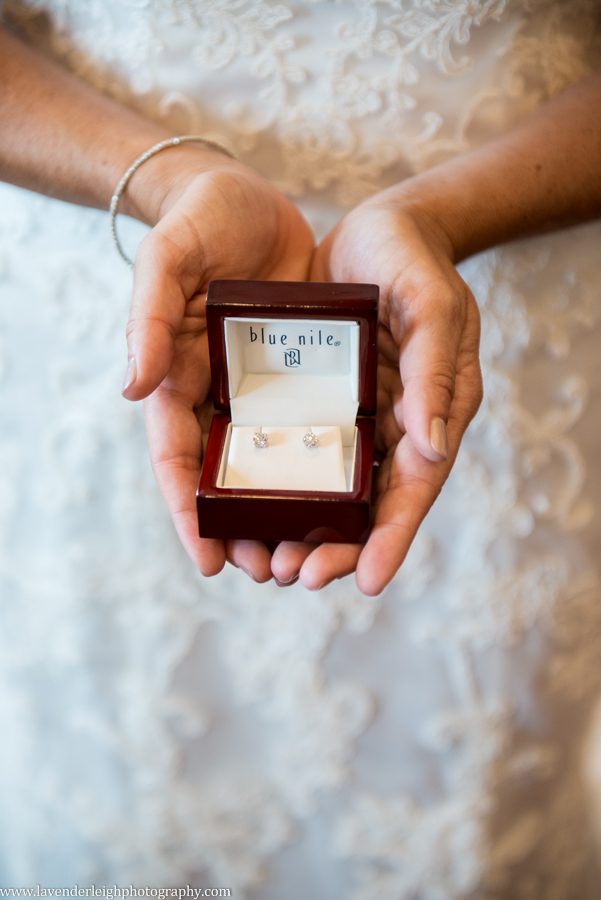 Bride's Gift From Groom | Earrings| Renaissance Hotel  | Oakmont Country Club Wedding | Getting Ready Pictures |  Pittsburgh Wedding Photographer | Pittsburgh Wedding