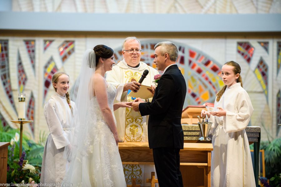 Wedding Ring Exchange | St. Thomas More Church Wedding Ceremony |   Pittsburgh Field Club Wedding Reception |  Pittsburgh Wedding Photographer | Pittsburgh Wedding Photographers | Lavender Leigh Photography | Blog