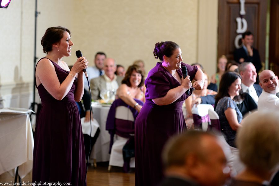 Bridesmaids Singing Toast | Laughing | Toast | Pittsburgh Field Club Wedding Reception |  Pittsburgh Wedding Photographer | Pittsburgh Wedding Photographers | Lavender Leigh Photography | Blog