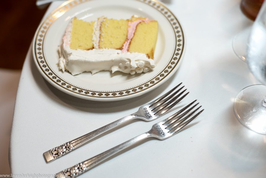 Reception Details | Bride and Groom Forks| Wedding Cake | Pittsburgh Field Club Wedding Reception |  Pittsburgh Wedding Photographer | Pittsburgh Wedding Photographers | Lavender Leigh Photography | Blog