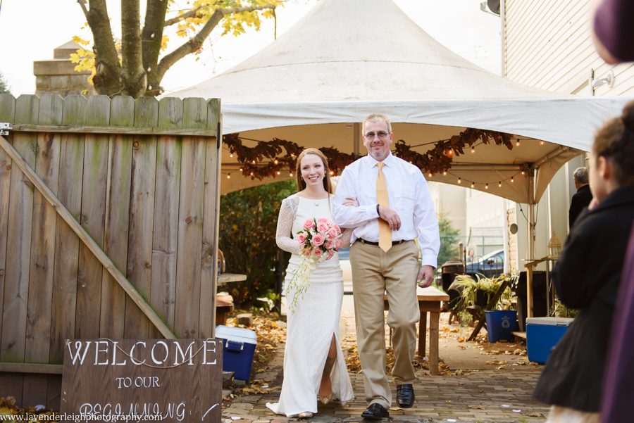Father walks bride down aisle, Point Breezeway, Lavender Leigh Photography, wedding, engagement, boudoir photographer in Pittsburgh, Pennsylvania